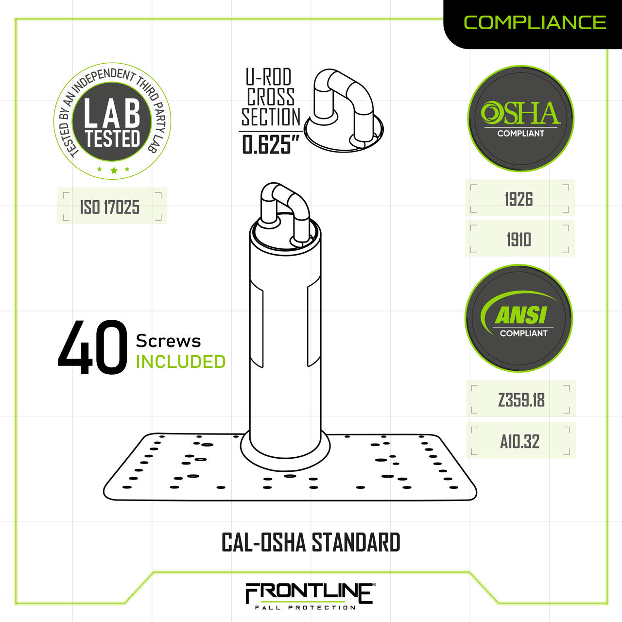 Frontline Commercial Roof Anchor CAL-OSHA Compliant