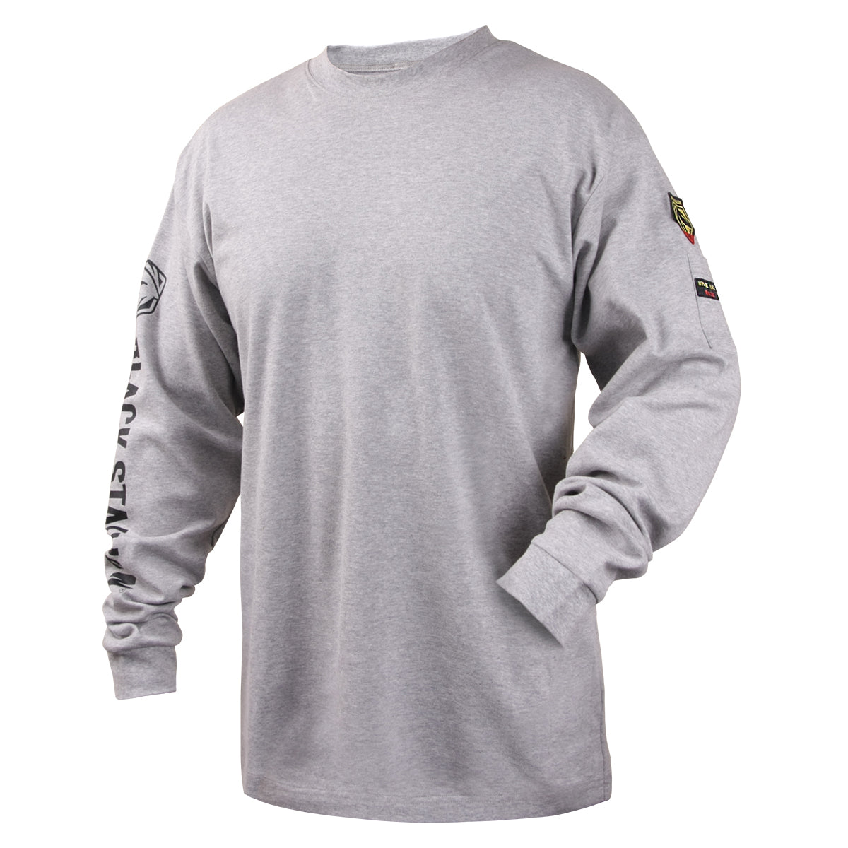 Black Stallion NFPA 2112 & NFPA70E 7 oz. FR Cotton Knit Long-Sleeve T-Shirt, Gray - TF2510-GY