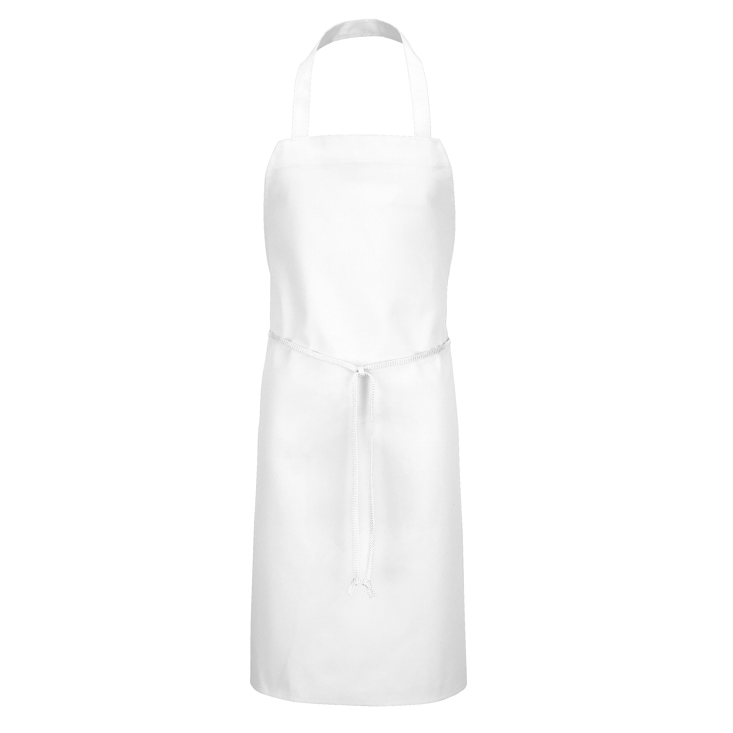 100% Polyester Standard Bib Apron 2500 - White-eSafety Supplies, Inc