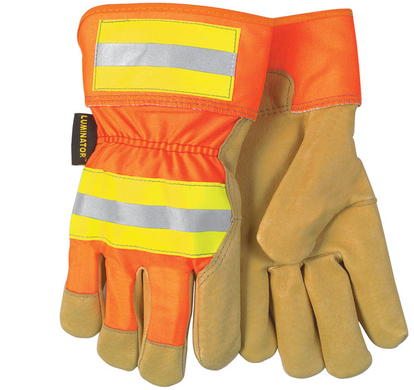 MCR Safety Reflective Pig Leather Palm, Orange-eSafety Supplies, Inc