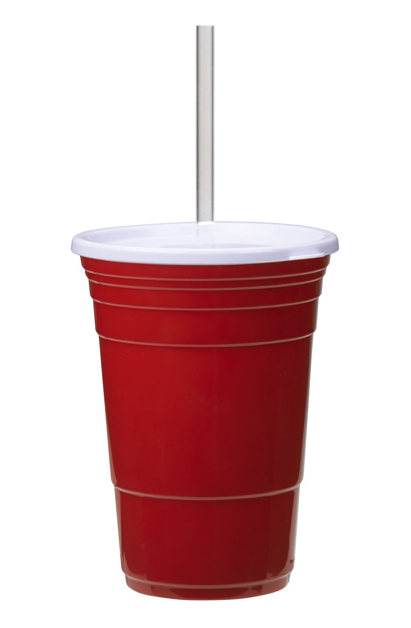 RED CUP LIVING- 24 OZ. CUP WITH LID & STRAW-eSafety Supplies, Inc