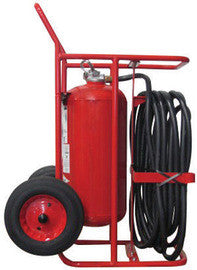 AmerexÂ® 150 Pound Stored Pressure Regular Dry Chemical 240-B:C Wheeled Fire Extinguisher For Class B And C Fires With 16" X 4" X 10.16" Wheel-eSafety Supplies, Inc