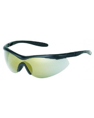 Black Frame - Gray Mirror Lens - Non-Slip Rubber Nose Piece - Insert Rubber Tips Safety Glasses-eSafety Supplies, Inc