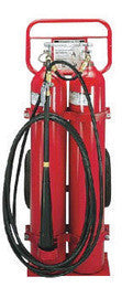 AmerexÂ® 50 Pound Carbon Dioxide 20-B:C Wheeled Fire Extinguisher For Class B And C Fires With T-Handle And Horn Mounted Shut-Off Valve, Hose And 16" X 4" X 10.16" Wheel-eSafety Supplies, Inc