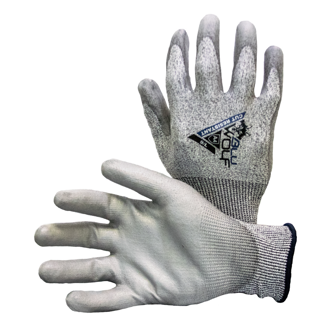 BLU WOLF REBEL X4 18-GAUGE CUT RESISTANT GLOVE WITH PU PALM COATING-eSafety Supplies, Inc