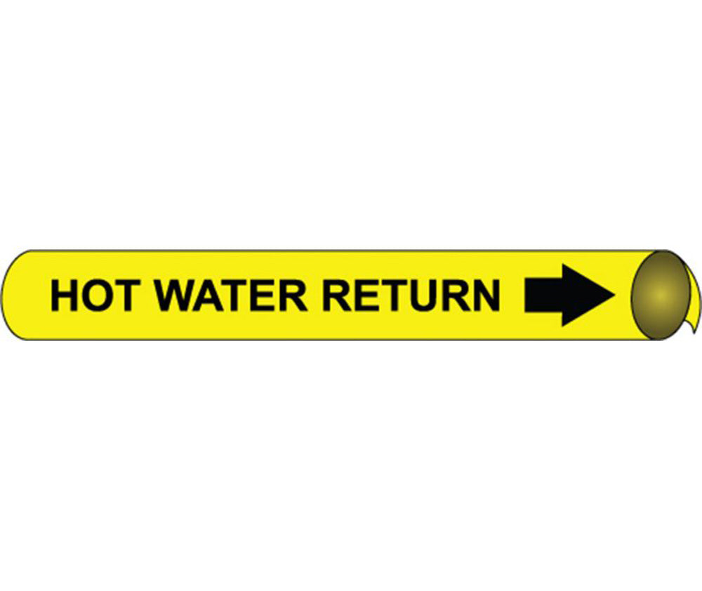 Hot Water Return Precoiled/Strap-On Pipe Marker-eSafety Supplies, Inc