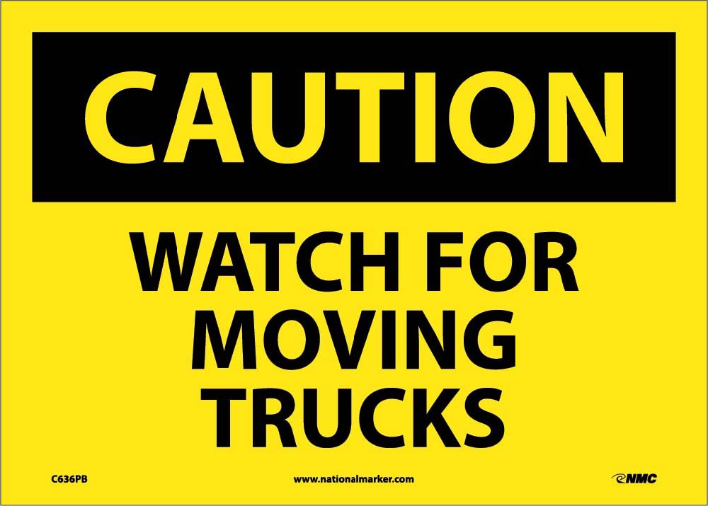 Caution Watch For Moving Trucks Sign-eSafety Supplies, Inc