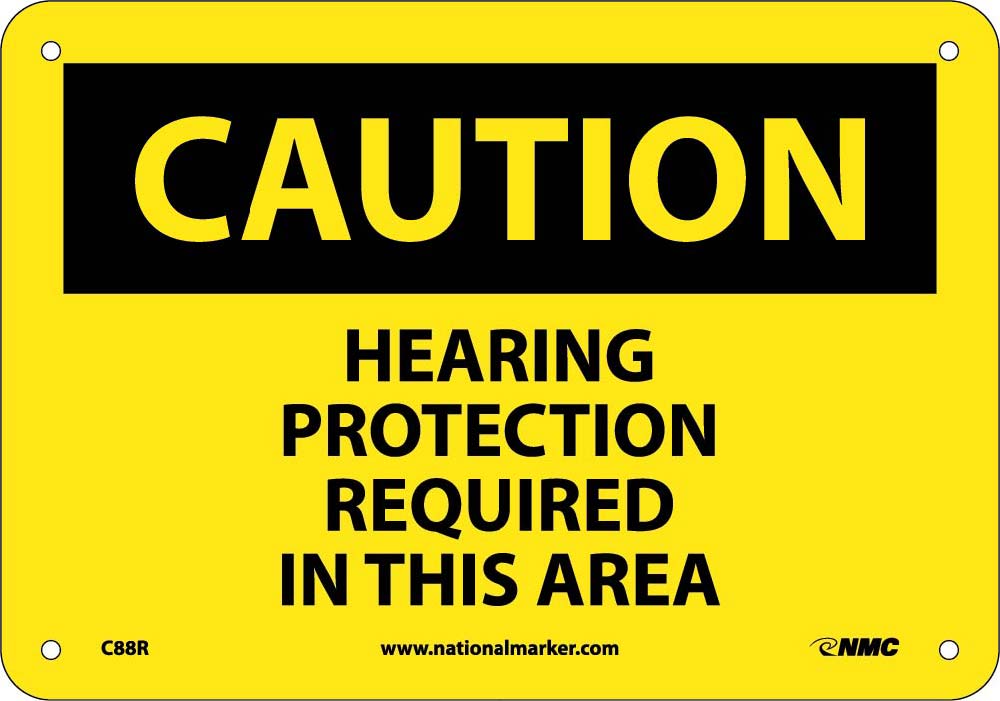 Caution Hearing Protection Required In This Area Sign-eSafety Supplies, Inc