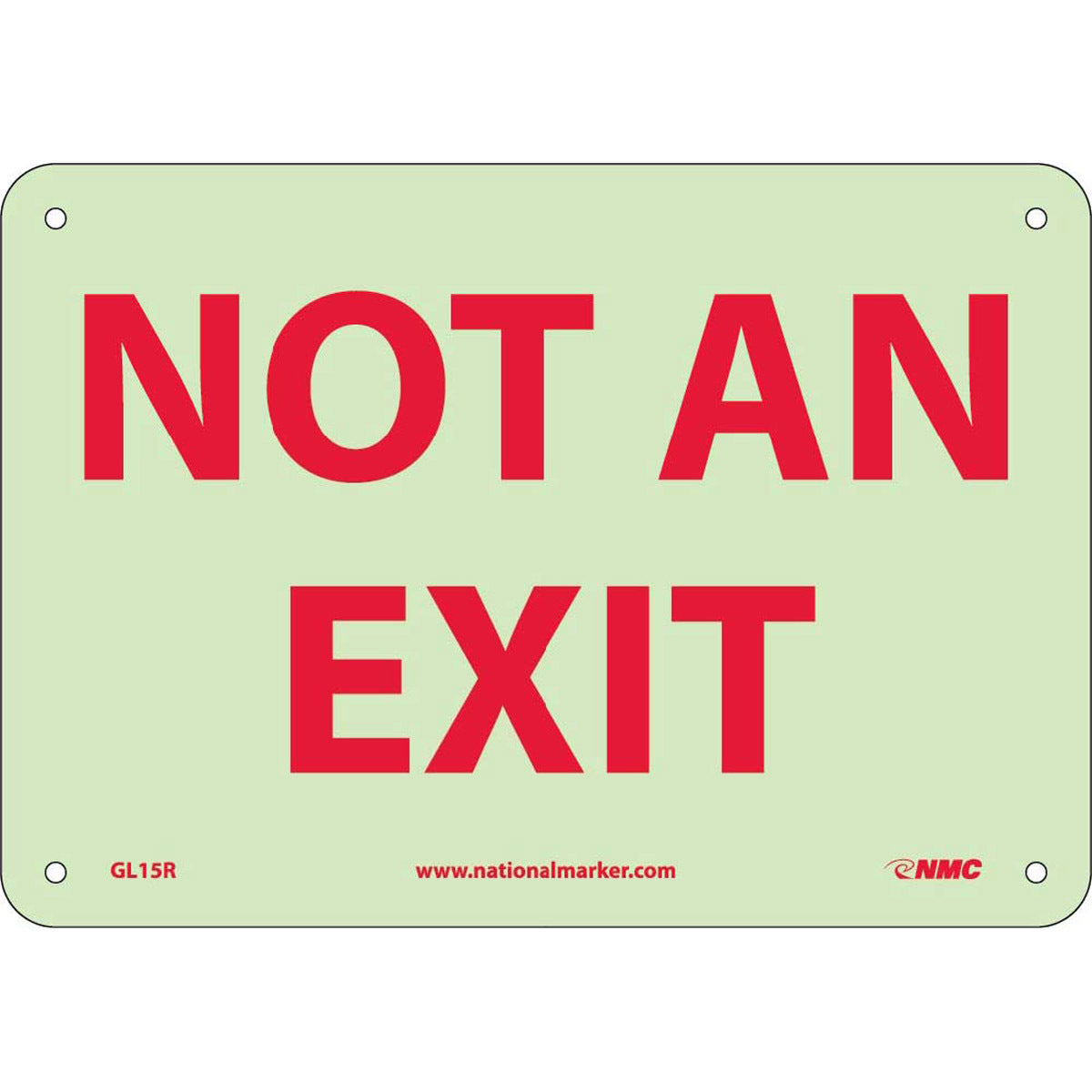 NM 7" X 10" White .05" Rigid Plastic Exit Sign "NOT AN EXIT"-eSafety Supplies, Inc