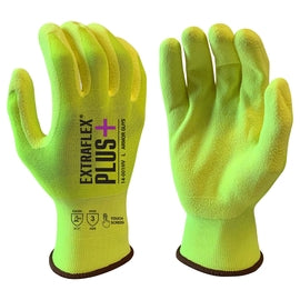 Armor Guys 15g Hi-Viz Yellow HCT Nitrile Palm Coated Work Gloves With Extraflex® Plus Liner And Knit Wrist Cuff