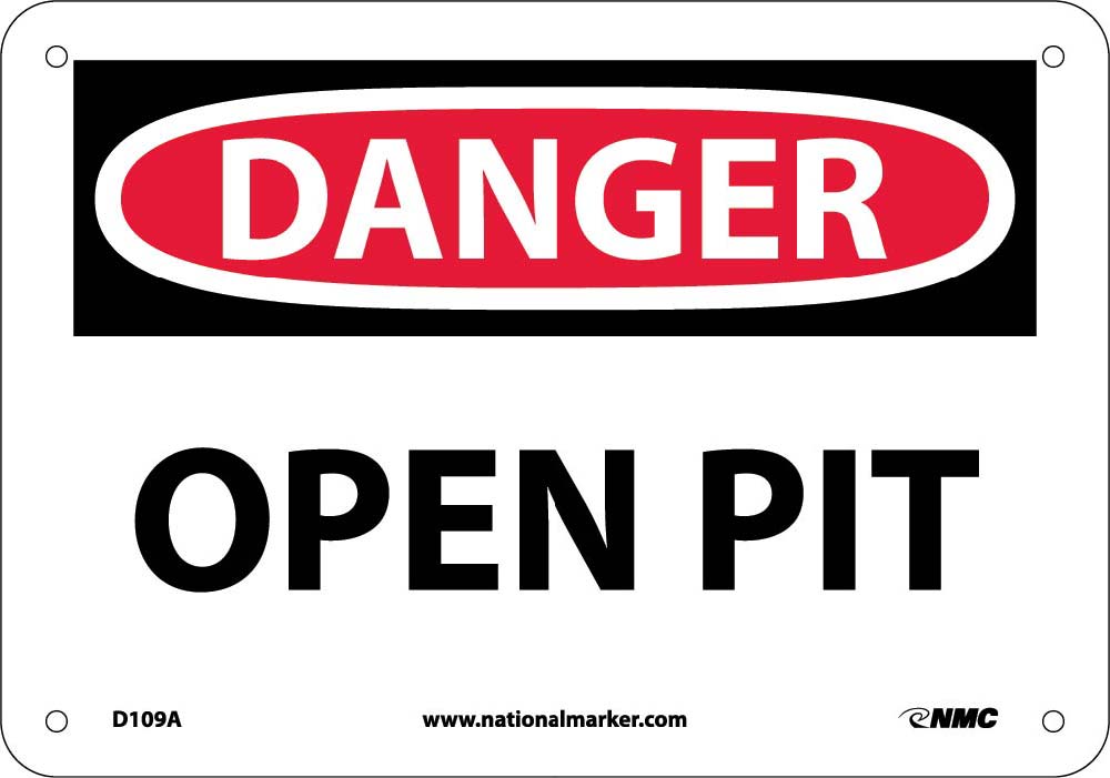 Danger Open Pit Sign-eSafety Supplies, Inc