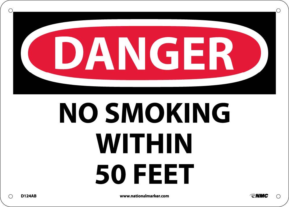 Danger No Smoking Within 50 Feet Sign-eSafety Supplies, Inc