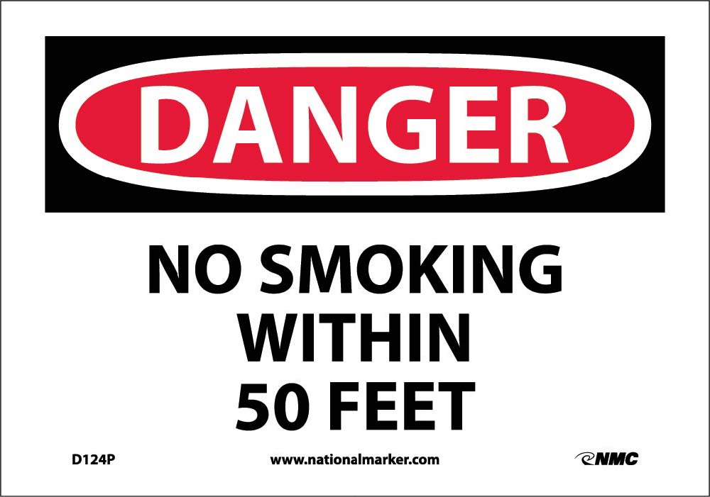 Danger No Smoking Within 50 Feet Sign-eSafety Supplies, Inc