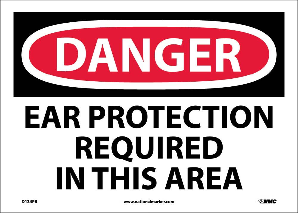 Danger Ear Protection Required In This Area Sign-eSafety Supplies, Inc