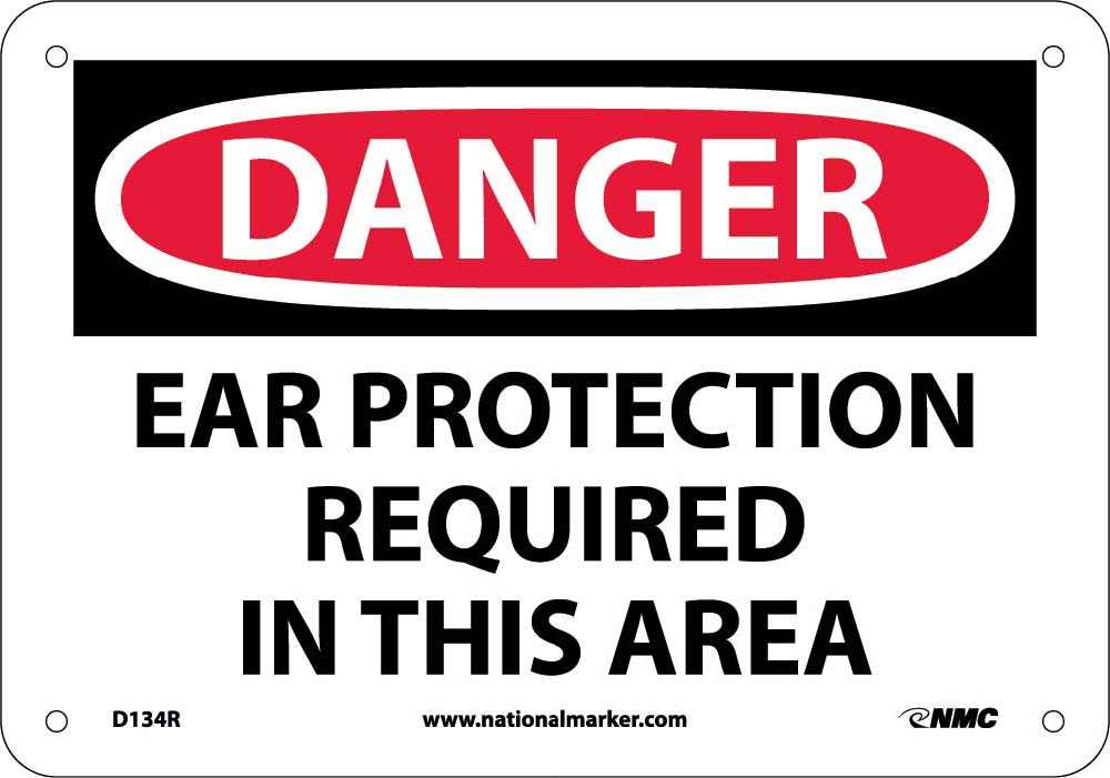 Danger Ear Protection Required In This Area Sign-eSafety Supplies, Inc