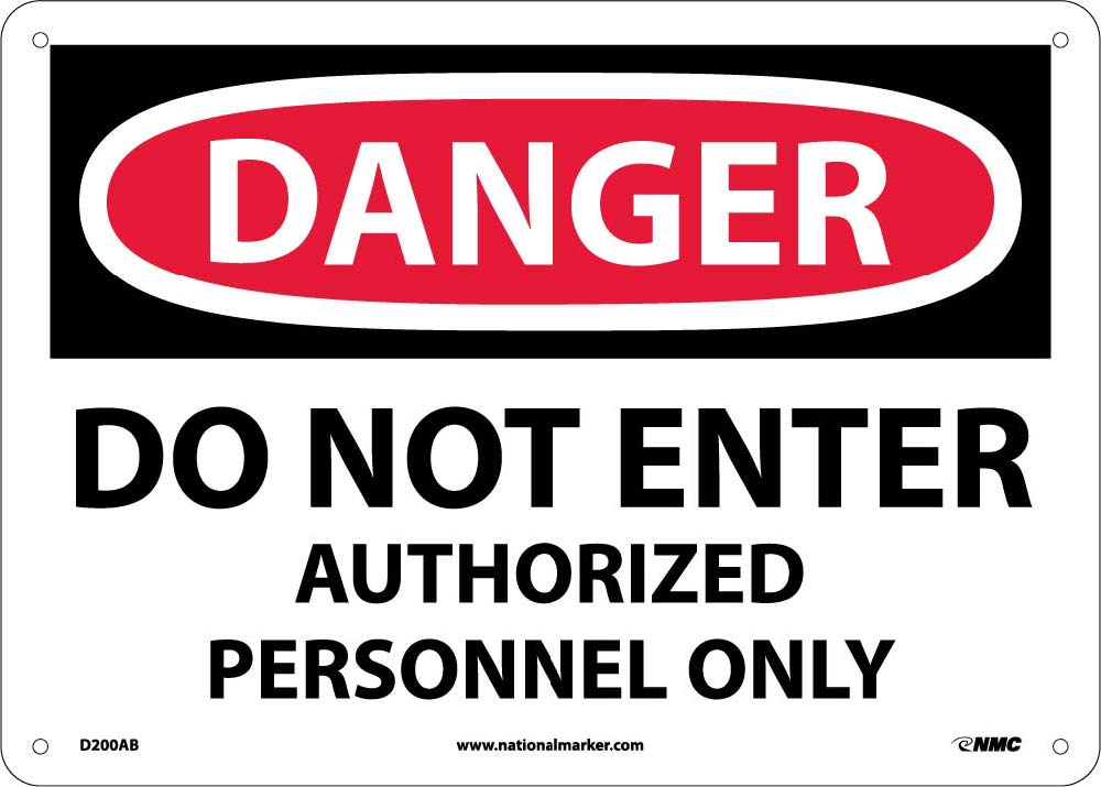 Danger Do Not Enter Authorized Personnel Only Sign-eSafety Supplies, Inc