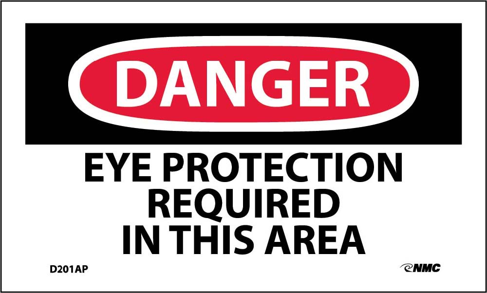 Danger Eye Protection Required In This Area Label - 5 Pack-eSafety Supplies, Inc