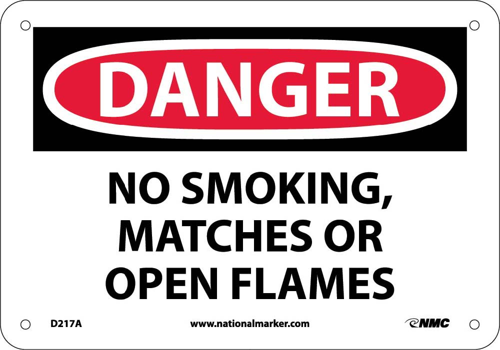 Danger No Smoking Matches Or Open Flames Sign-eSafety Supplies, Inc