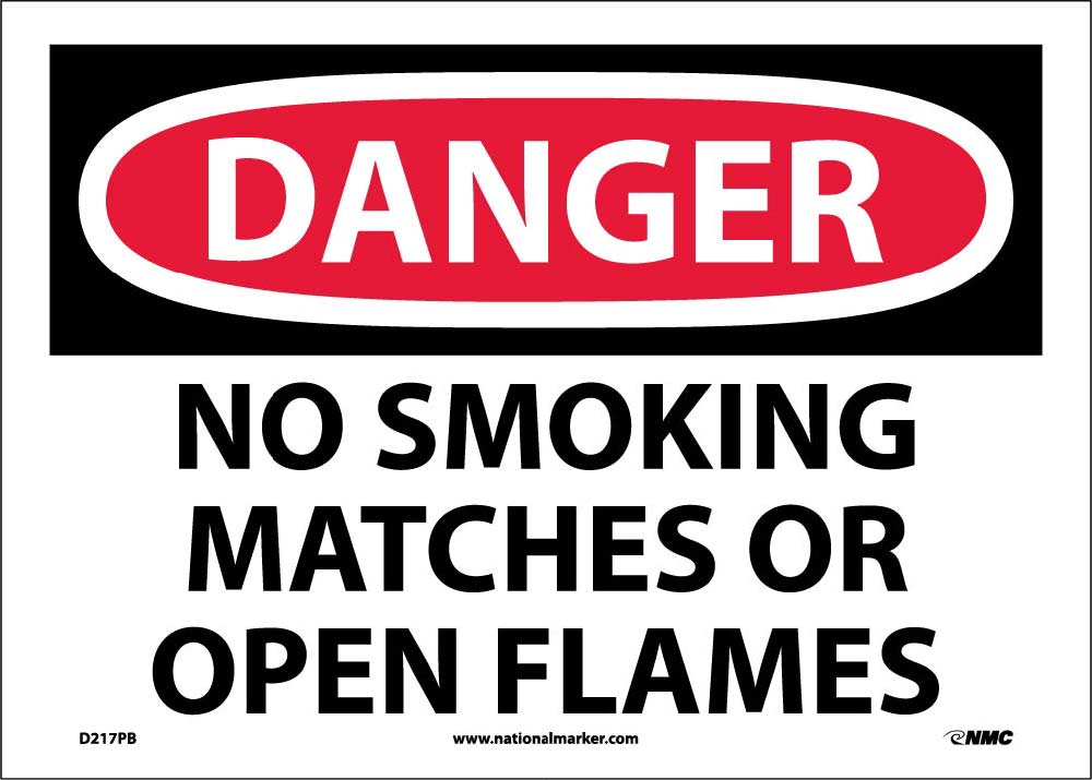 Danger No Smoking Matches Or Open Flames Sign-eSafety Supplies, Inc