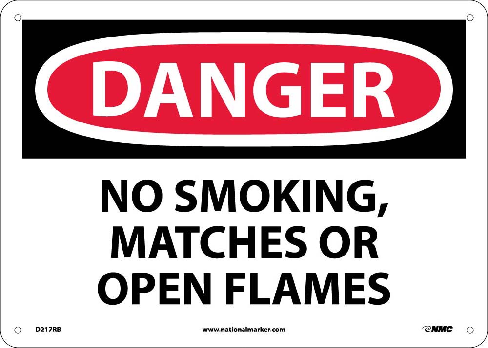 Danger No Smoking Matches Or Open Flames Sign-eSafety Supplies, Inc