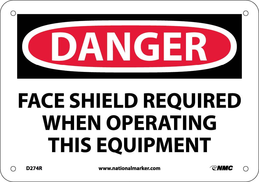 Danger Face Shield Required Sign-eSafety Supplies, Inc