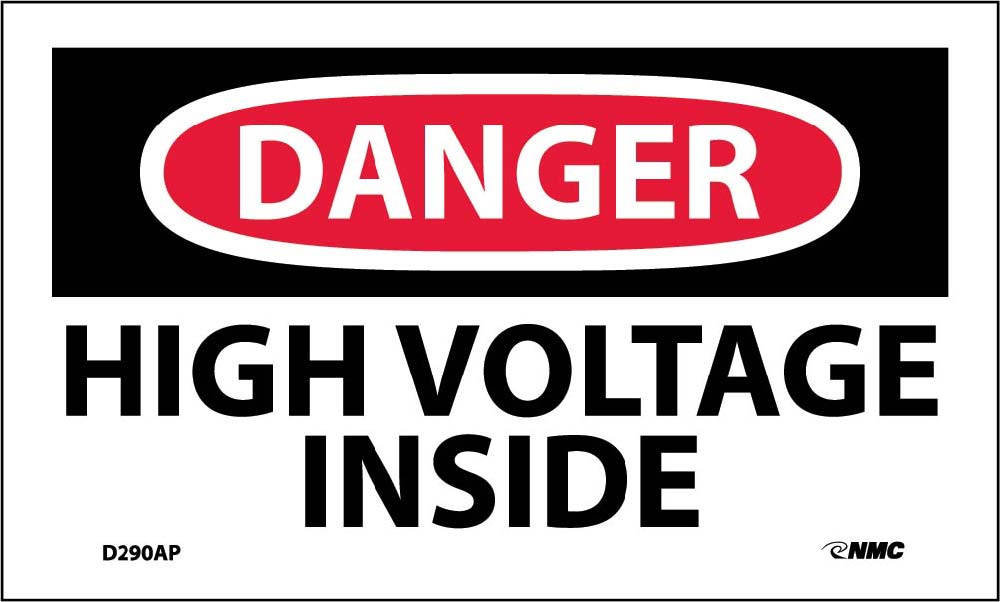 Danger High Voltage Inside Label - 5 Pack-eSafety Supplies, Inc