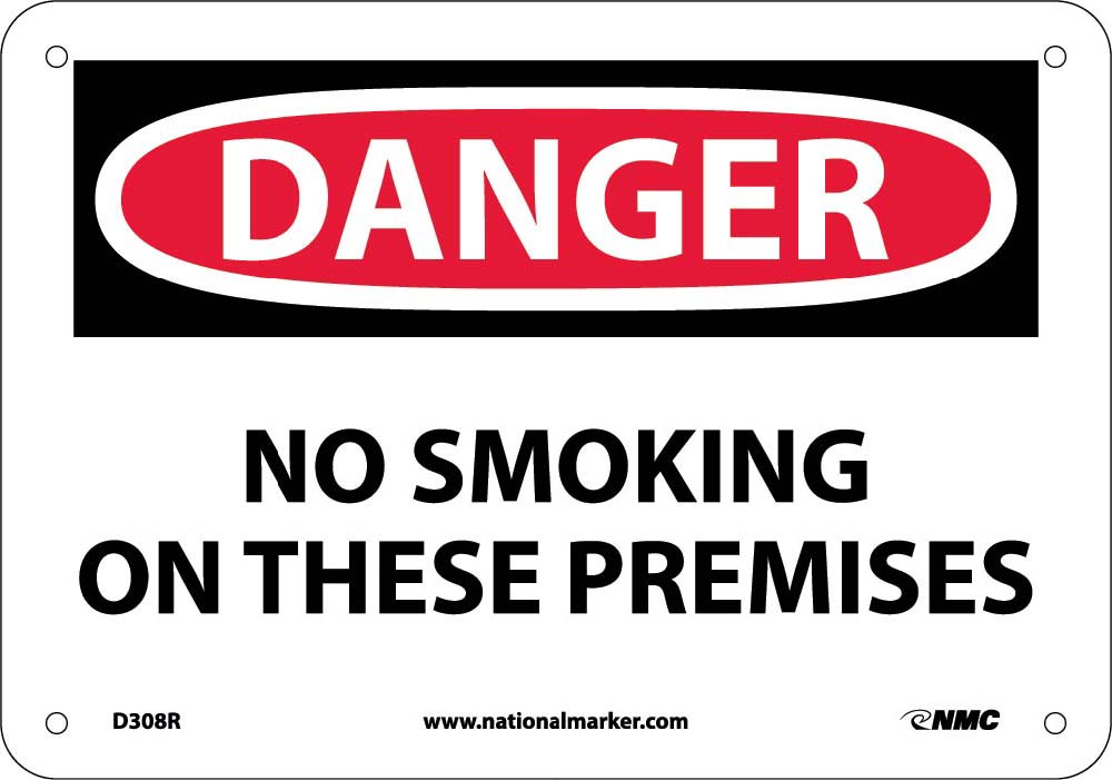 Danger No Smoking On These Premises Sign-eSafety Supplies, Inc