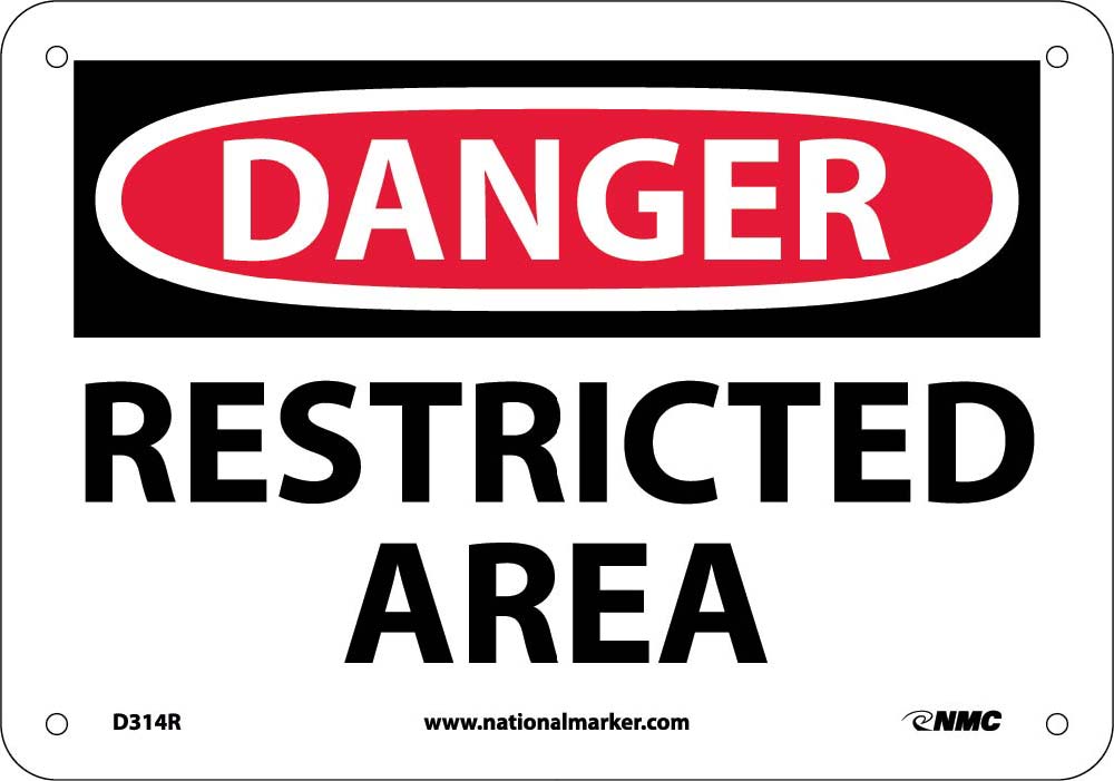 Danger Restricted Area Sign-eSafety Supplies, Inc