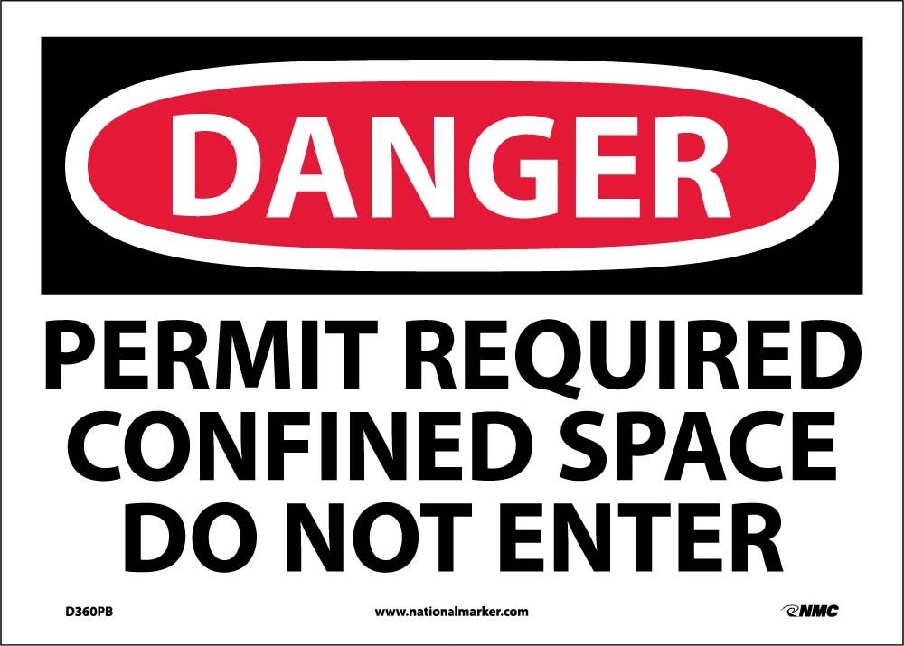 Danger Confined Space Permit Required Sign-eSafety Supplies, Inc