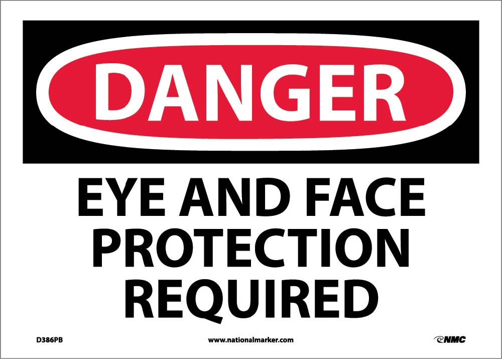 Danger Eye And Face Protection Required Sign-eSafety Supplies, Inc