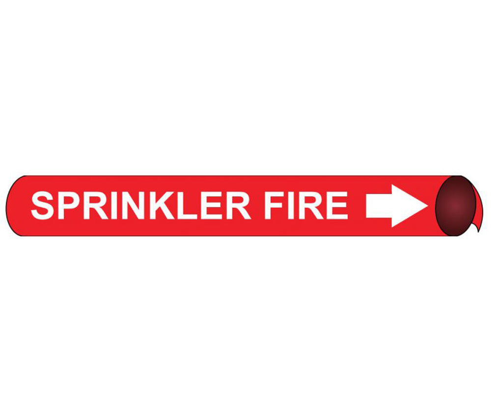 Sprinkler Fire Precoiled/Strap-On Pipe Marker-eSafety Supplies, Inc