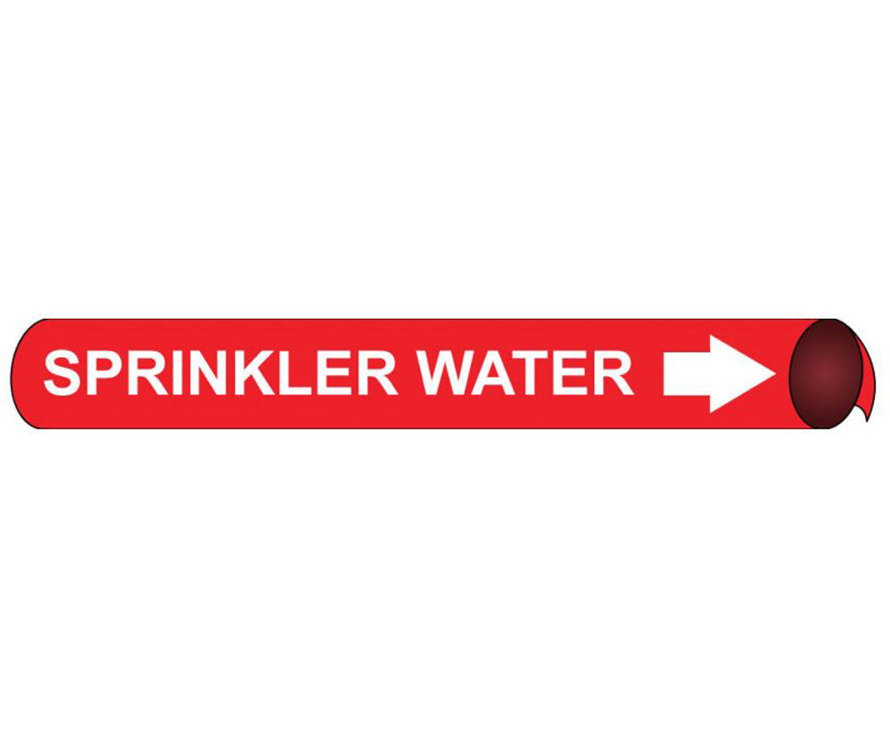 Sprinkler Water Precoiled/Strap-On Pipe Marker-eSafety Supplies, Inc