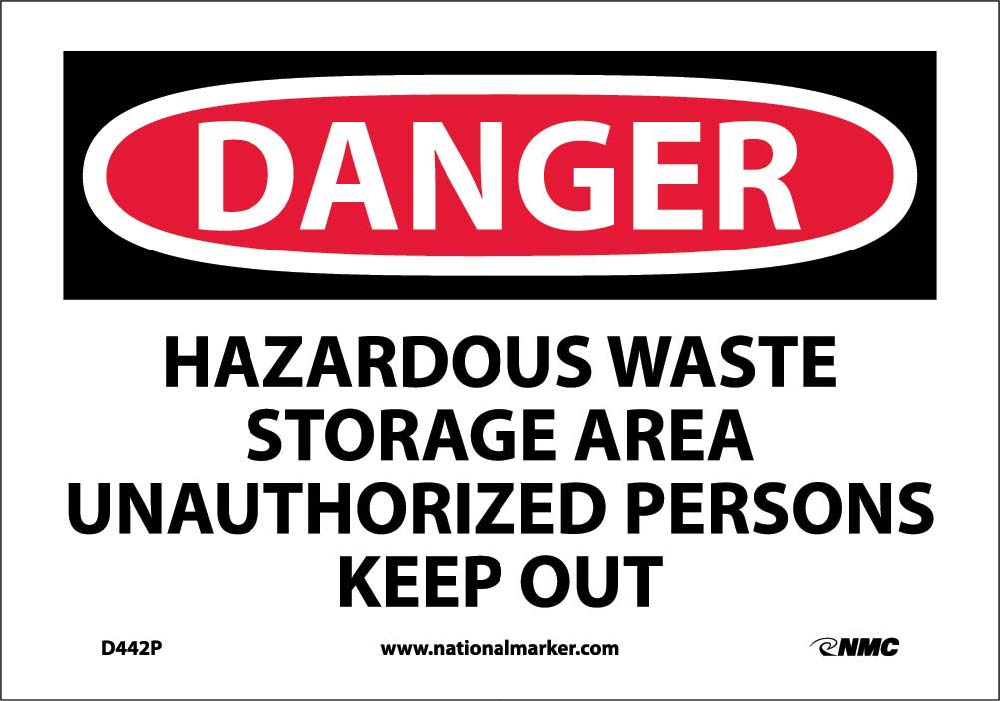 Danger Hazardous Waste Storage Area Sign-eSafety Supplies, Inc