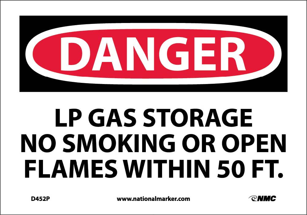 Danger Lp Gas Storage No Smoking Sign-eSafety Supplies, Inc