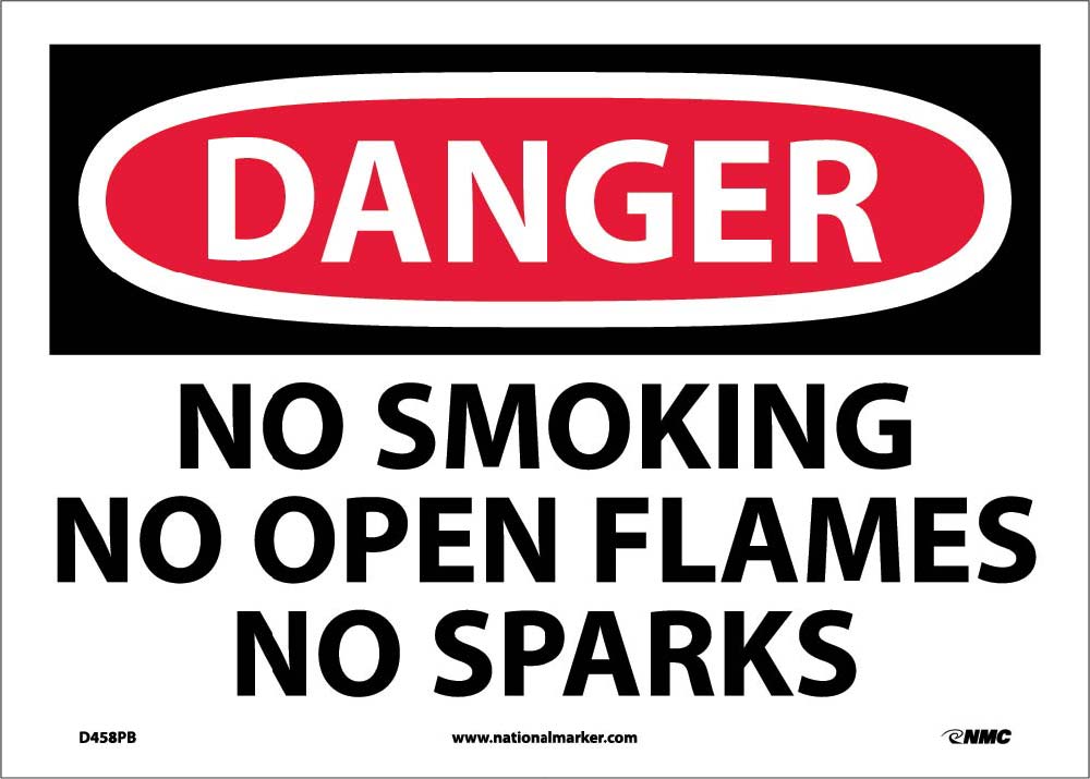 Danger No Smoking No Open Flames No Sparks Sign-eSafety Supplies, Inc