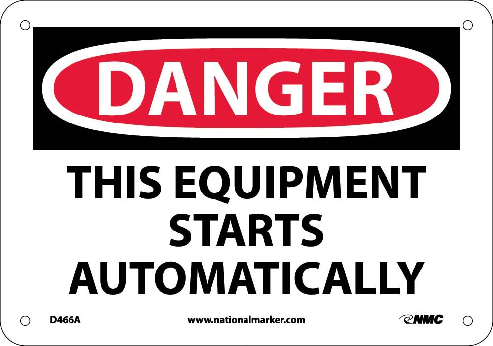 Danger This Equipment Starts Automatically Sign-eSafety Supplies, Inc