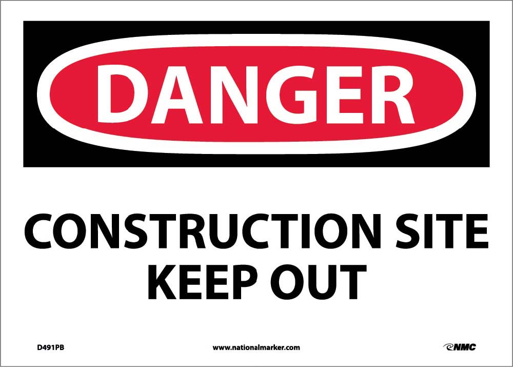 Danger Construction Site Keep Out Sign-eSafety Supplies, Inc