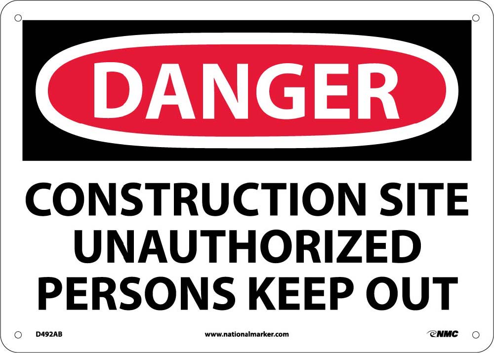 Danger Construction Site Sign-eSafety Supplies, Inc