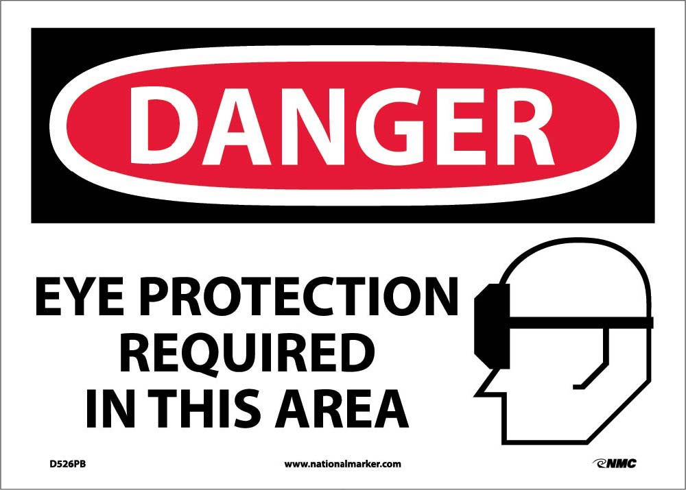 Danger Eye Protection Required In This Area Sign-eSafety Supplies, Inc