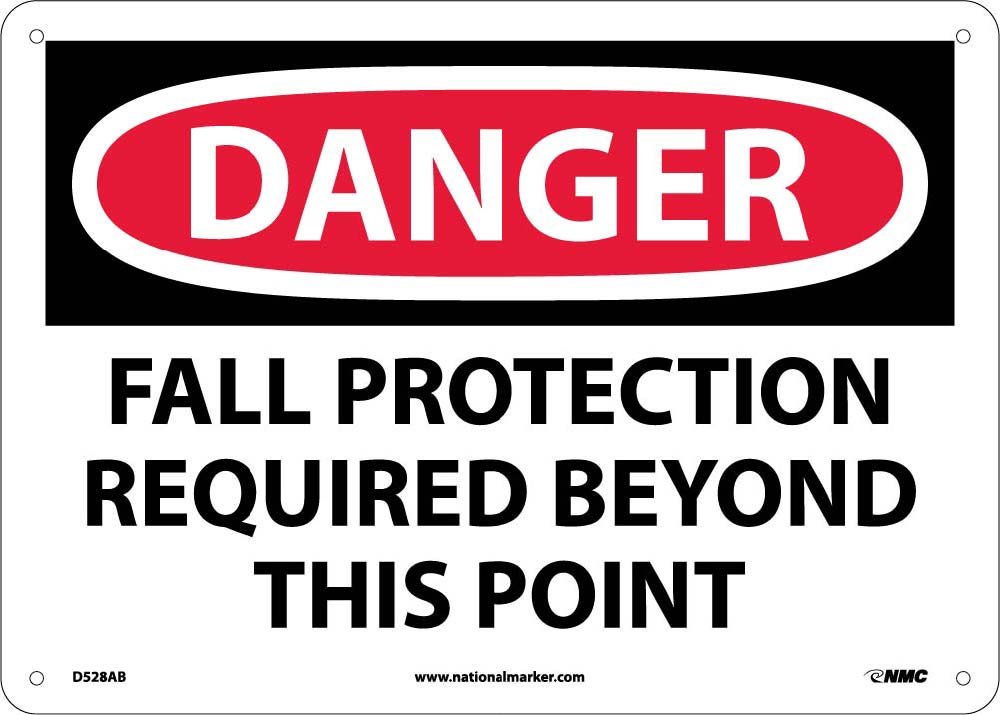 Danger Fall Protection Required Beyond This Point Sign-eSafety Supplies, Inc