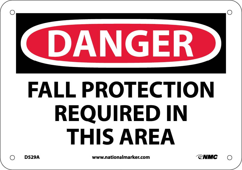 Danger Fall Protection Required In This Area Sign-eSafety Supplies, Inc