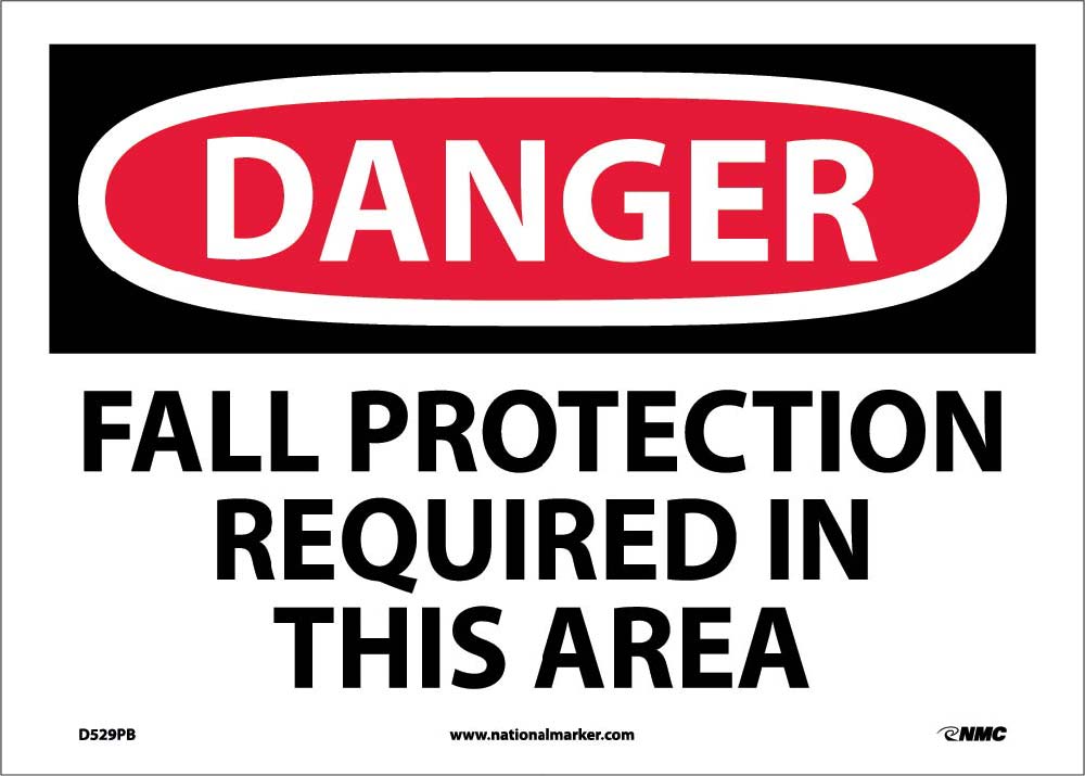 Danger Fall Protection Required In This Area Sign-eSafety Supplies, Inc