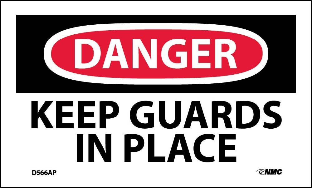 Danger Keep Guards In Place Label - 5 Pack-eSafety Supplies, Inc