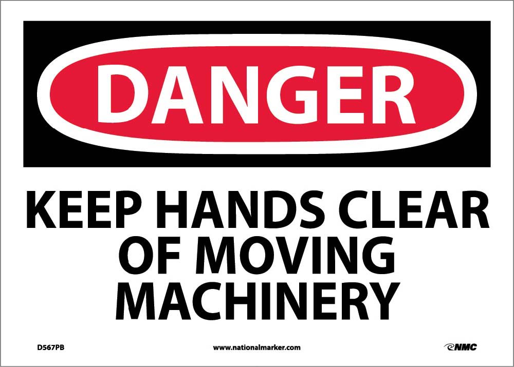 Danger Keep Hands Clear Of Moving Machinery Sign-eSafety Supplies, Inc