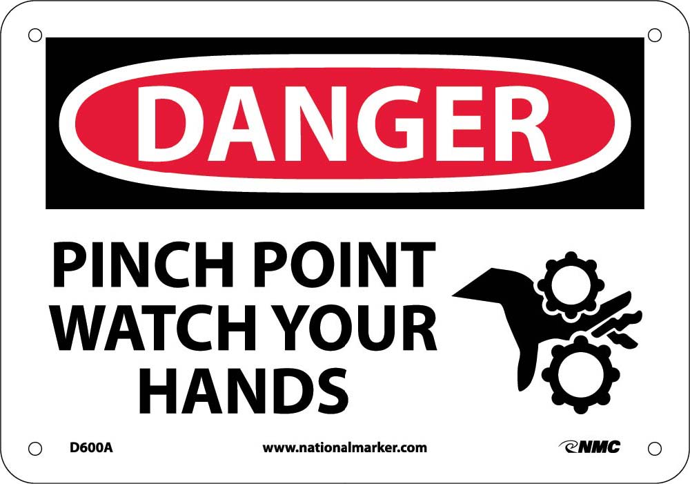 Danger Pinch Point Watch Your Hands Sign-eSafety Supplies, Inc