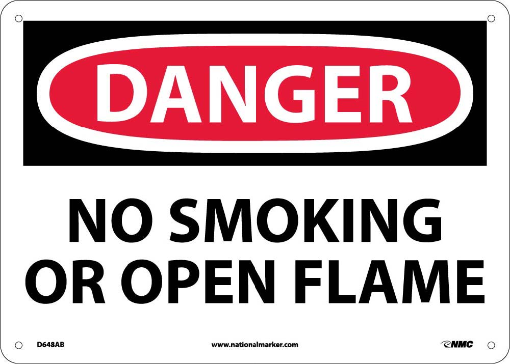 Danger No Smoking Or Open Flame Sign-eSafety Supplies, Inc