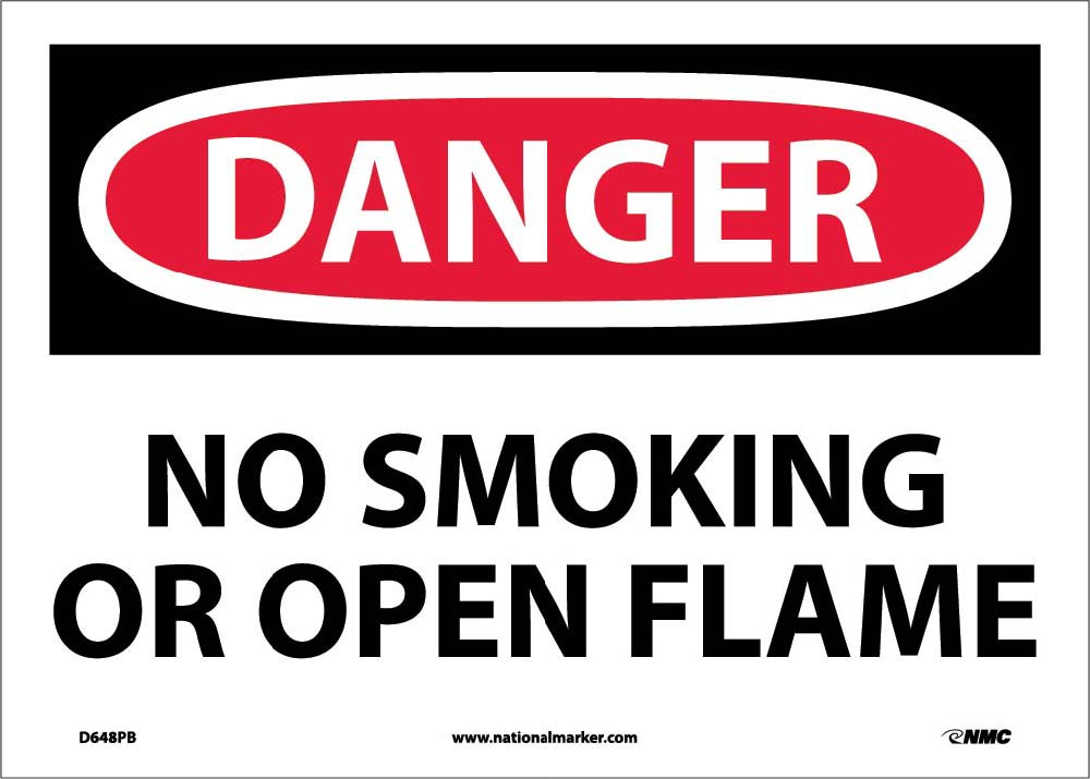 Danger No Smoking Or Open Flame Sign-eSafety Supplies, Inc