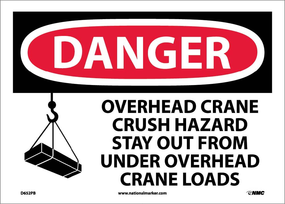 Danger Overhead Crane Sign-eSafety Supplies, Inc