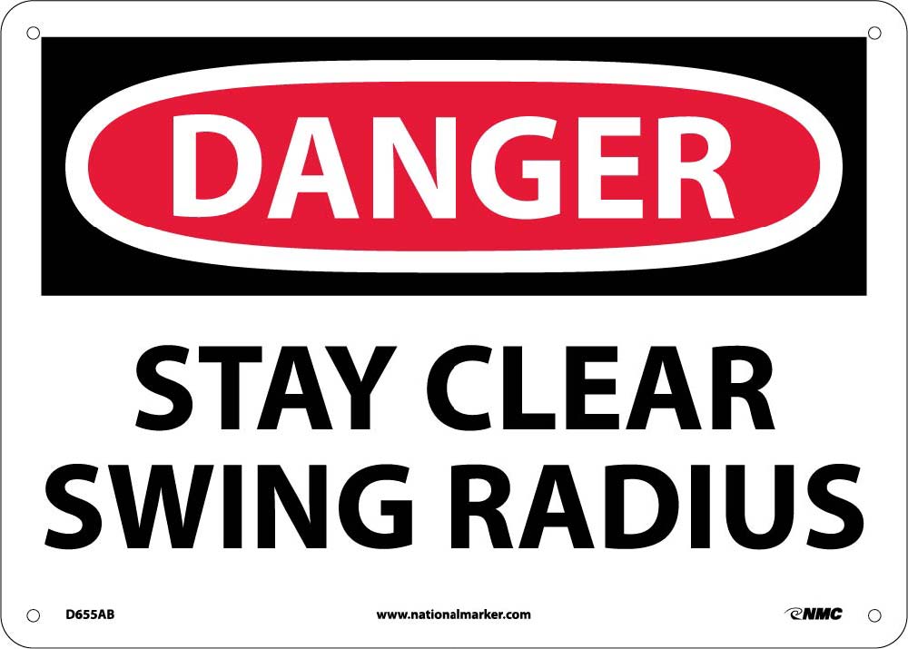 Danger Stay Clear Swing Radius Sign-eSafety Supplies, Inc