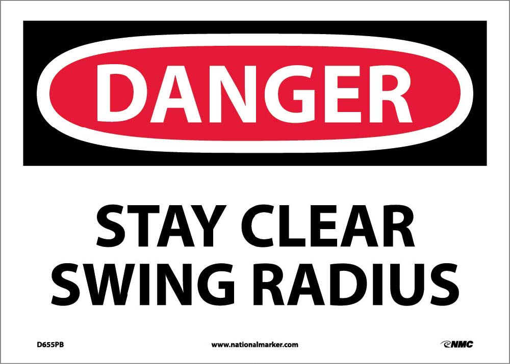 Danger Stay Clear Swing Radius Sign-eSafety Supplies, Inc